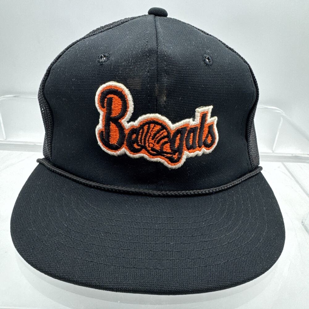 Vintage Cincinnati Bengals Black Orange Snapback Hat Cap Used Authentic